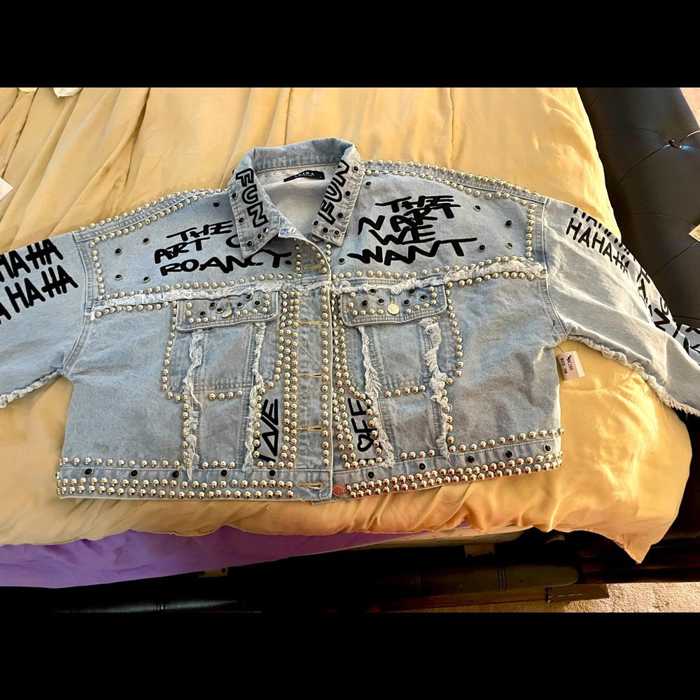 XL studded Jean jacket brand new with tags